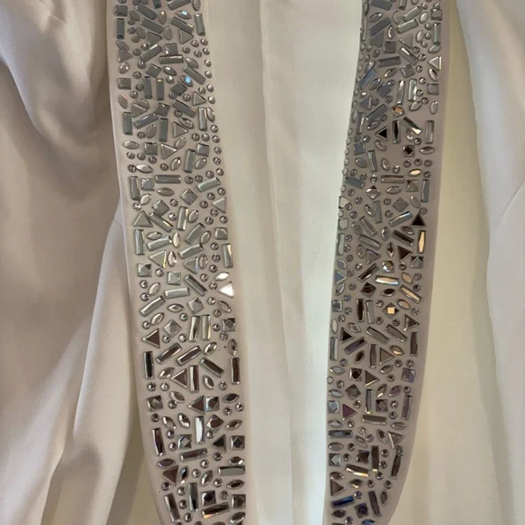 Fashion Nova White Pantsuit w/ Silver (crushed mirror look) XL - Picture 6 of 14